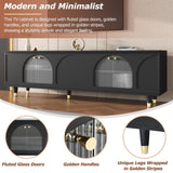 ON-TREND Contemporary TV Stand Adjustable Shelves for TVs Up to 78'', Stylish Media Console WF325998AAB