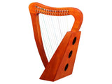 15-string portable solid mahogany harp, mahogany color, with padded padding, extra strings, 69498319