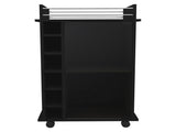 Savannah 6-Bottle 3-Shelf Bar Cart Black Wengue B06280468