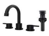 Widespread Bathroom Sink Faucet Matte Black 2 Handle 8 inch Lavatory Faucet 3 Hole 360&deg Swivel 37264555