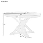 ZUN Retro Functional Extendable Dining Table with a 12" Leaf for Dining Room and Living Room 81642106