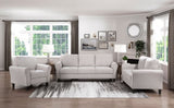 Modern Transitional Sand Hued Textured Fabric Upholstered 1pc Loveseat Attached Cushion Living Room B01156549