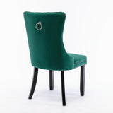 ZUN Modern, High-end Tufted Solid Wood Contemporary Velvet Upholstered Dining Chair with Wood Legs 06377325
