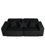 ZUN Black, Velvet cloth Modern Indoor Sofa With Three Pillows, 93.50"*35.23"*30.70" 57782295