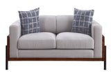 Pelton Fabric & Walnut Finish Loveseat w/ 2 Toss Pillows B2726P253094