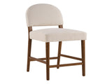 26'' Seat Height Fabric & Rubberwood Bar Stool, Beige Upholstery with Adjustable Floor Leveler, N780P394271B