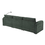 96.5'' Chenille Sectional Sofa with Storage Ottoman and Pockets,Adjustable Phone Holder,Wide,4 62355907