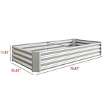 ZUN Raised Garden Bed Outdoor, 6×3×1ft , Metal Raised Rectangle Planter Beds for Plants, Vegetables, and 57393936