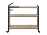 Brantley Oak & Sandy Black Finish Serving Cart B2726P286743