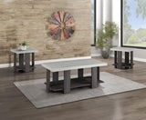 ZUN Gray 3-Piece Cocktail Set Table Top Coffee Table and Two Matching End Tables Living Room B011P244318