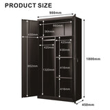 ZUN Metal Wardrobe Cabinet with Hanging Rod and Lock,black Armoire Wardrobe Closet,Clothing Locker W1247P221096