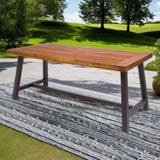 Carlie Outdoor Sandblast Finished Dining Table with Rustic Metal Finished Iron Legs N768P197034F