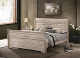 Imerland Contemporary White Wash Finish Bedroom Set with King Sleigh Bed, Dresser, Mirror, T2574P201961