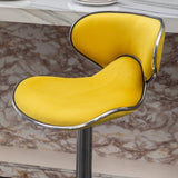 Masaccio Velvet Upholstered Adjustable Swivel Barstool, Set of 2, Yellow T2574P164847