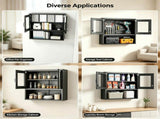 Steel Wall-Mounted Cabinet Display Cabinet 31.50 31.50 11.81 Inches Black 66164525