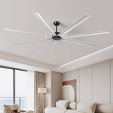 96" Ceiling Fan with Light and Remote Control, 6-Speed Noiseless Reversible DC Motor, 8 Durable W2878P254297