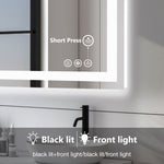 ZUN Anti-fog LED Bathroom Mirror with Dual Light Source and Three Lighting Modes, White W2201P271184