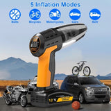 4-in-1 Cordless Car Vacuum & 150PSI Inflator Rechargeable, Digital Display, LED Light, Tire 95927388