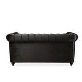 VIVALUX 59.44" Chesterfield Velvet Loveseat Sofa,2-Person Rolled Arm Dutch Plush Upholstered Sofa N762P178705B