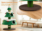61.5" Christmas Cat Tree Tower with 2 Large Semi-Enclosed Plush Condos, Full Natural Jute Scratching 11165664