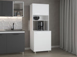 FM FURNITURE Buckeye Kitchen Pantry with Open Storage and 2 Doors, White B128P301402