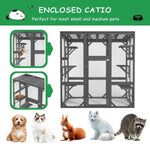 ZUN Catio Outdoor Cat Enclosure Cat House Wooden Cat Cage Large Feral Cat Shelter for Mulitiple Cats W1850P188227