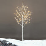 ZUN 6FT Snowflake Christmas Tree with 96 LED Lamp 40718352