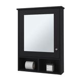 Poston Medicine Cabinet With a Door And Included Mirror, Black B128P237157