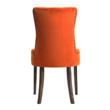 Orange and Weathered Oak Tufted Back Side Chairs B062P182744