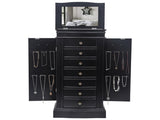 Jewelry Armoire with Mirror, 7 Drawers & 24 Necklace Hooks, 2 Side Swing Doors 65917753