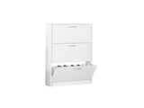 Shoe Cabinet for Entryway, White Narrow Shoe Storage Cabinet Flip Down Shoe Rack Wood 3 Tier Shoe 58259899