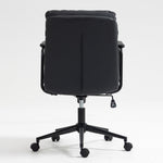 ZUN Office Chair,Mid Back Home Office Desk Task Chair with Wheels and Arms Ergonomic PU Leather Computer W1143133924