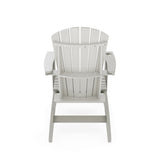 Dark Gray Adirondack Chair Sturdy HDPE Poly Lumber for Poolside, Patio, and Garden Relaxation B195P198767