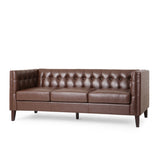 ZUN Mirod Comfy 3-seat Sofa with Tufted Back , Modern for Living Room 72380.00DBRN