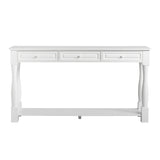 Console Table for Entryway Wood Sofa Table with Storage Drawers and Bottom Shelf for Hallway Living 33092026