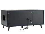 Litter Box Enclosure, Cat Litter Box Furniture with Hidden Plug, 3 Doors,Indoor Cat Washroom Storage 65310790