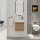 ZUN 18'' Floating Wall-Mounted Bathroom Vanity with White Resin Sink & Soft-Close Cabinet Door W99936260