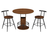 3-Piece Bar Table and Stool Set 31.5-inch round bar table two stools Compact wooden dining bar 51978096