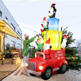12ft 24W 12pcs LED Lights Santa Claus Driving With Gifts Garden Santa Claus Decoration 50584439