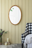 24" x 36" Oval Wall Mirror with Wood Frame, Farmhouse Wood Mirror for Bathroom Entryway Console Lean W2078126447