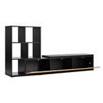 ZUN ON-TREND 74.8''-126'' Extendable TV Stand with 3 Tier Bookshelves for TVs up to 110'', Adjustable WF531669AAB