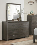 ZUN Dark Gray Finish 1pc Dresser of 6x Drawers Chrome Tone Handles Contemporary Design Bedroom Furniture B011P199392