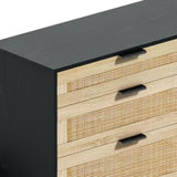59" Rattan Dresser with Drawers, 6 Drawer Dresser for Bedroom, Clothes Storage Cabinet for Bedroom, W757P209512