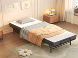 75 Inch Folding Bed with 5" Memory Foam Mattress, Space Saving Rollaway Guest Bed, Heavy-Duty Metal T2398P403868