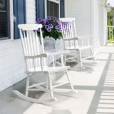 Patio Rocking Solid Wood, Outdoor Porch Rocker with Wooden Frame, Indoor Wooden Rocking 55528553