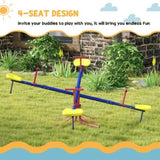 4 Seater Kids Seesaw Swivel Teeter Totter with 360&deg Spinning 39204611