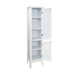 ZUN Tall Narrow Tower Freestanding Cabinet with 2 Shutter Doors 5 Tier Shelves for Bathroom, Kitchen 25815711