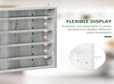 Gray 5-Tier Wall Display Case 2 Glass Doors, Adjustable Shelves for Small Spaces 97441624