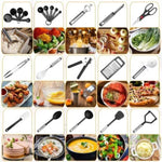 ZUN 23Pcs Kitchen Utensil Set Stainless Steel Nylon Heat Resistant Cooking Utensil Tool Kit w/ Grater 46903287