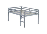 Full Rubber Wood Loft Bed with Ladder,Grey W504P283515